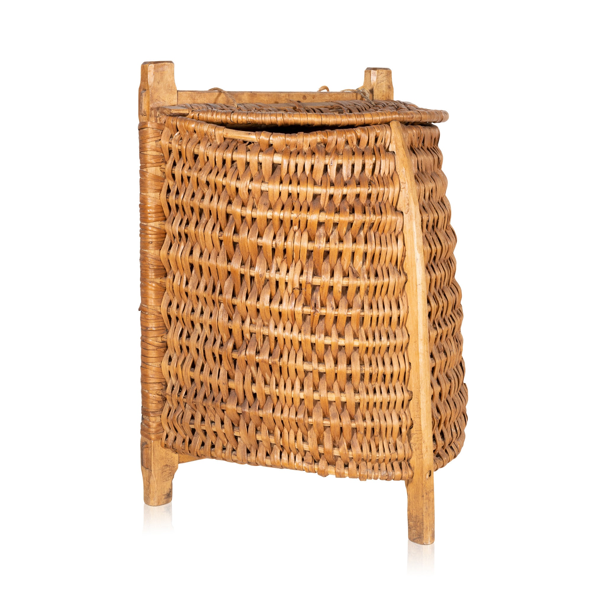 Chippewa Pack Basket, Native, Basketry, Other