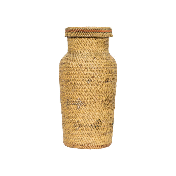 Nootka Basketry Jar, Native, Basketry, Vertical