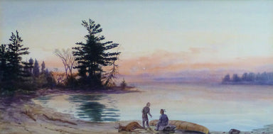 Beach with Indians and Fallen Buck by Thomas Mower Martin, Fine Art, Painting, Native American