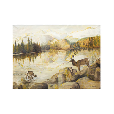Montana Elk by Pearl Biggins, Fine Art, Painting, Wildlife