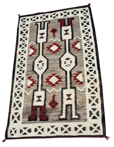 Navajo Weaving with Kachina Design, Native, Weaving, Floor Rug