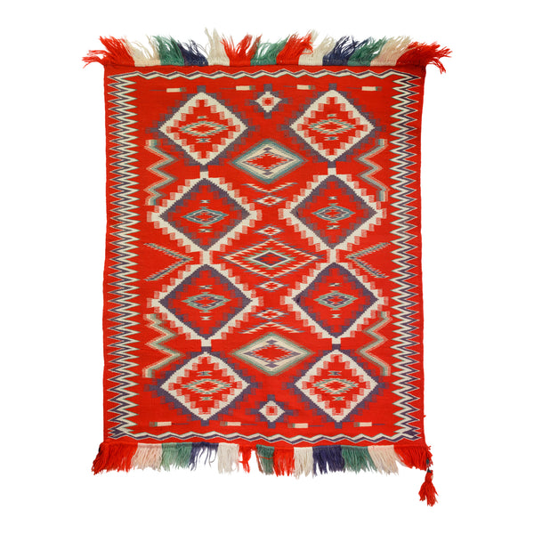 Germantown with Weaving Combs, Native, Weaving, Blanket