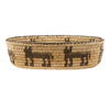 Pima Boat Basket with Horses, Native, Basketry, Vertical