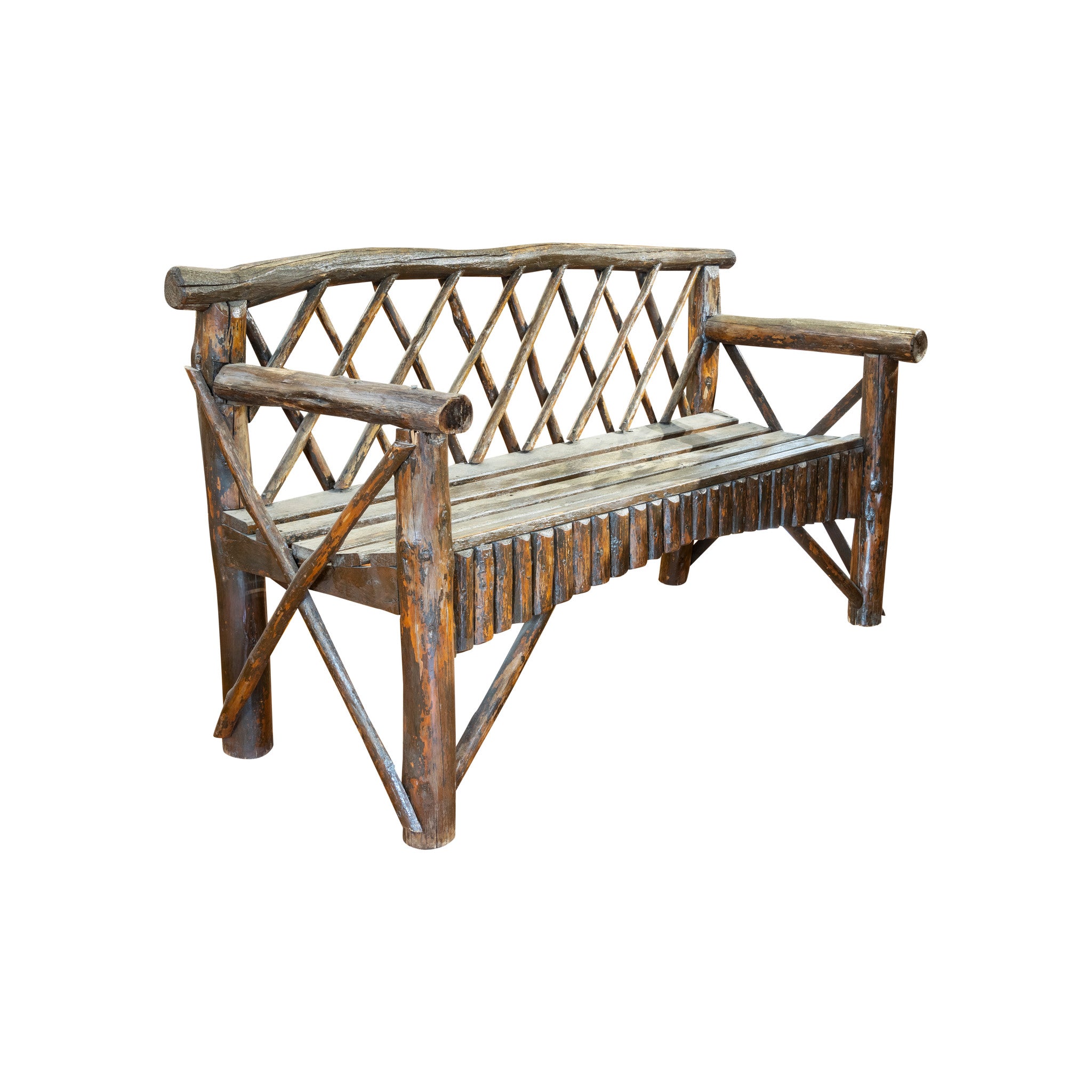Adirondack Porch Bench and Side Table