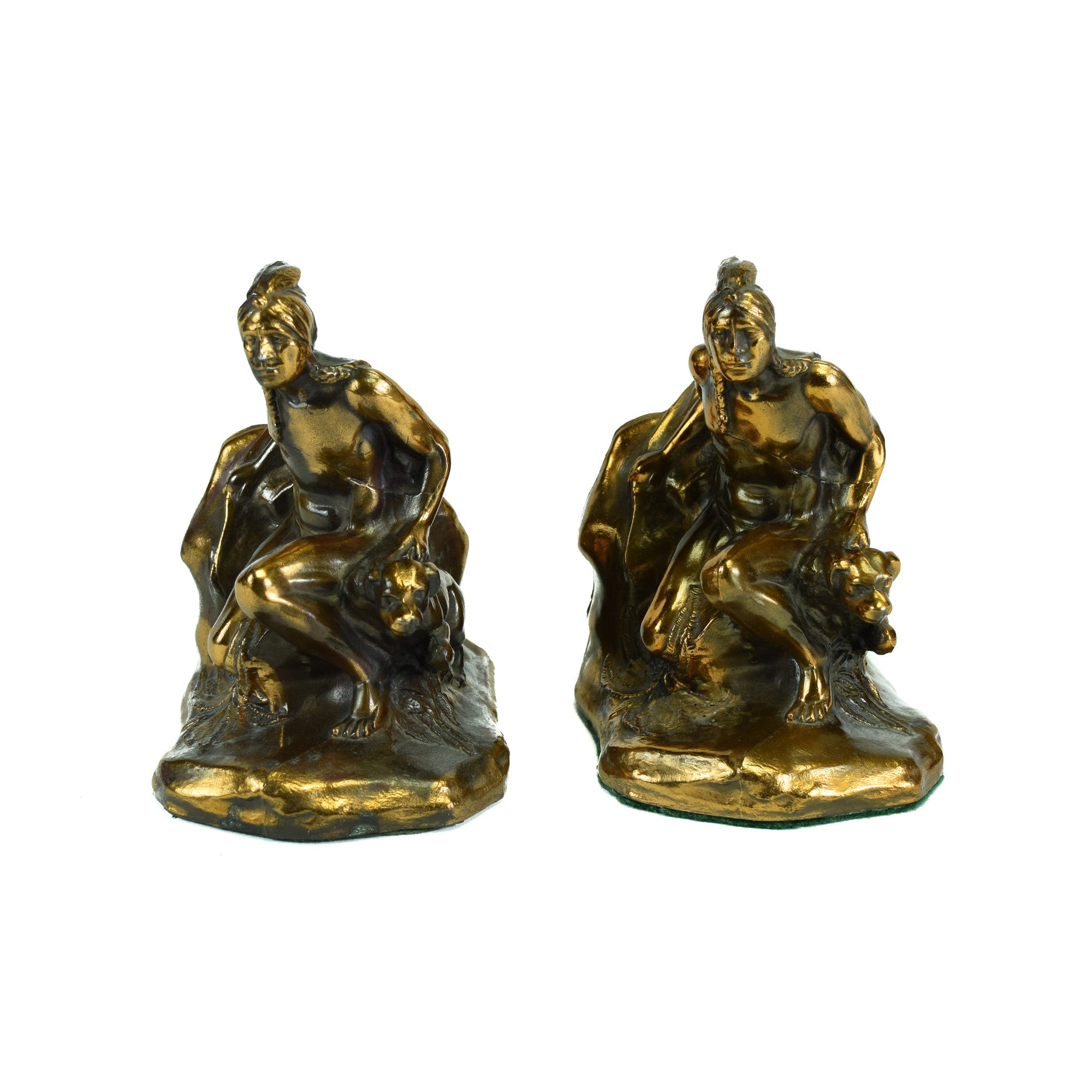 Indian Scout with Dog Bookends, Furnishings, Decor, Bookend