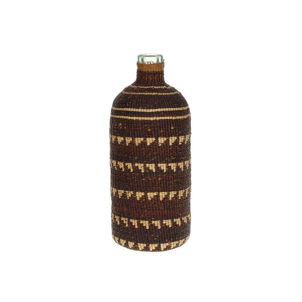 Karok Negative Bottle Basket, Native, Basketry, Bottle Basket