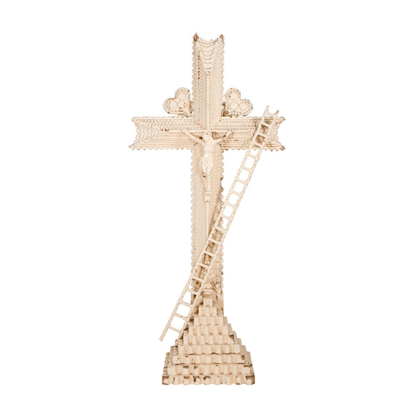 Tramp Art Crucifix, Furnishings, Decor, Tramp Art