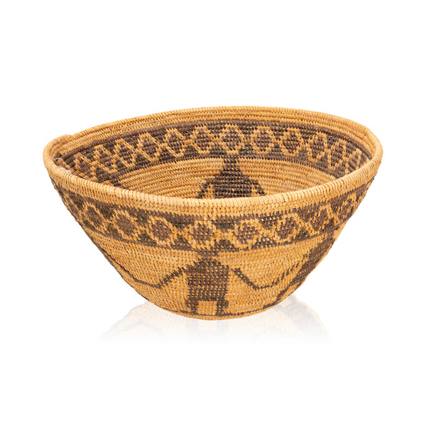 Yokut Polychrome Basket, Native, Basketry, Vertical
