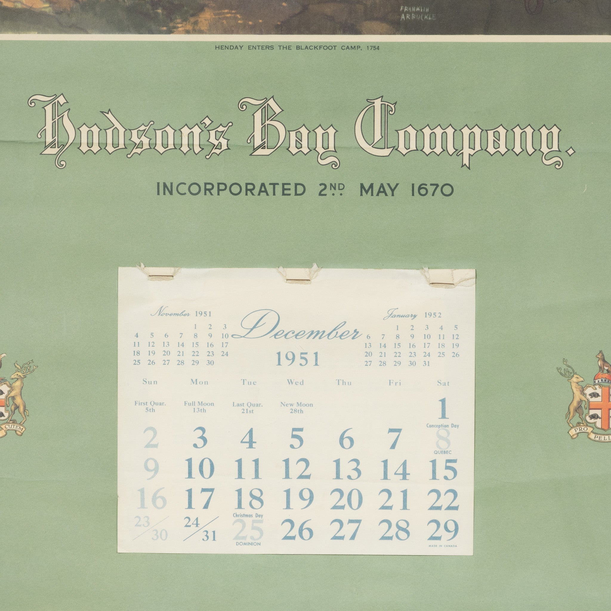 1951 Hudson Bay Calendar