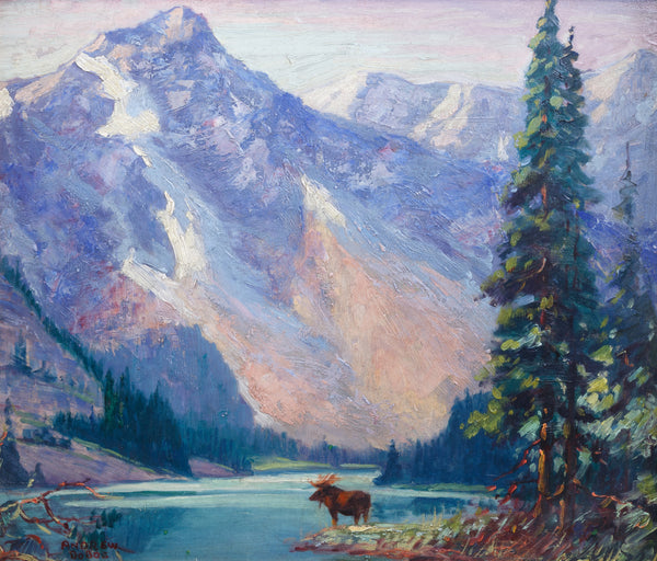 "Moose at the Lake" by Andrew DoBos, Fine Art, Painting, Wildlife