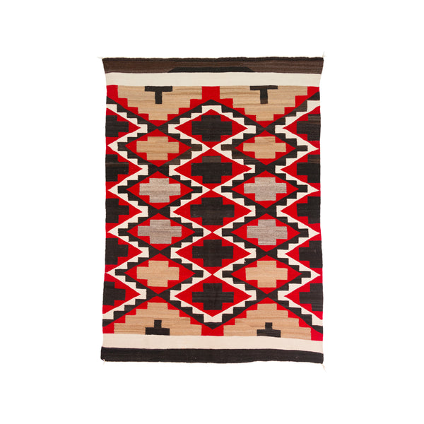 Navajo Hubbell Crosses with Two “T’s”, Native, Weaving, Floor Rug
