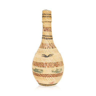 Nuu-chah-nulth Bottle Basket, Native, Basketry, Bottle Basket