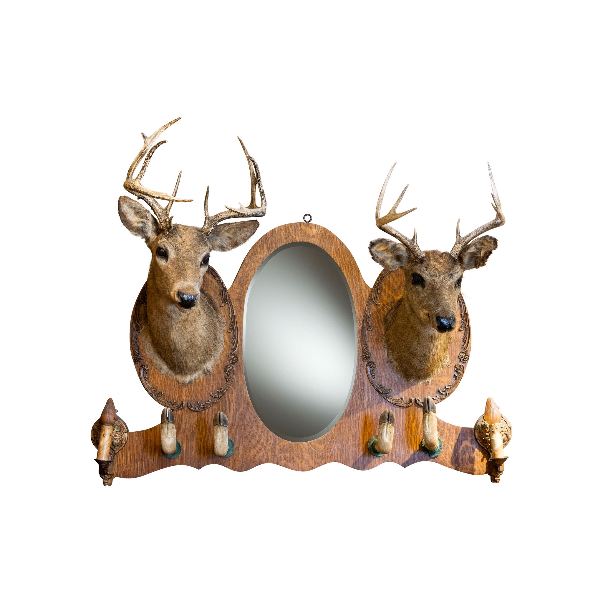 Adirondack Double Deer Hat Rack/Mirror, Furnishings, Furniture, Coat Rack