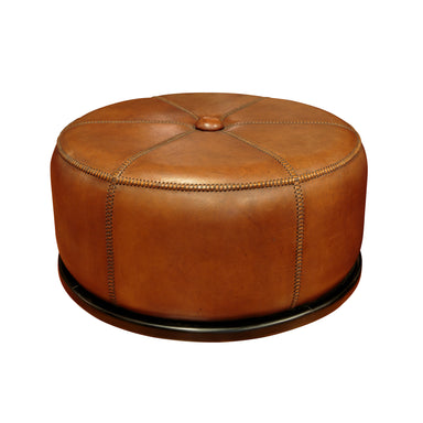 Rancher's Collection Leather Ottoman, Furnishings, Furniture, Ottoman
