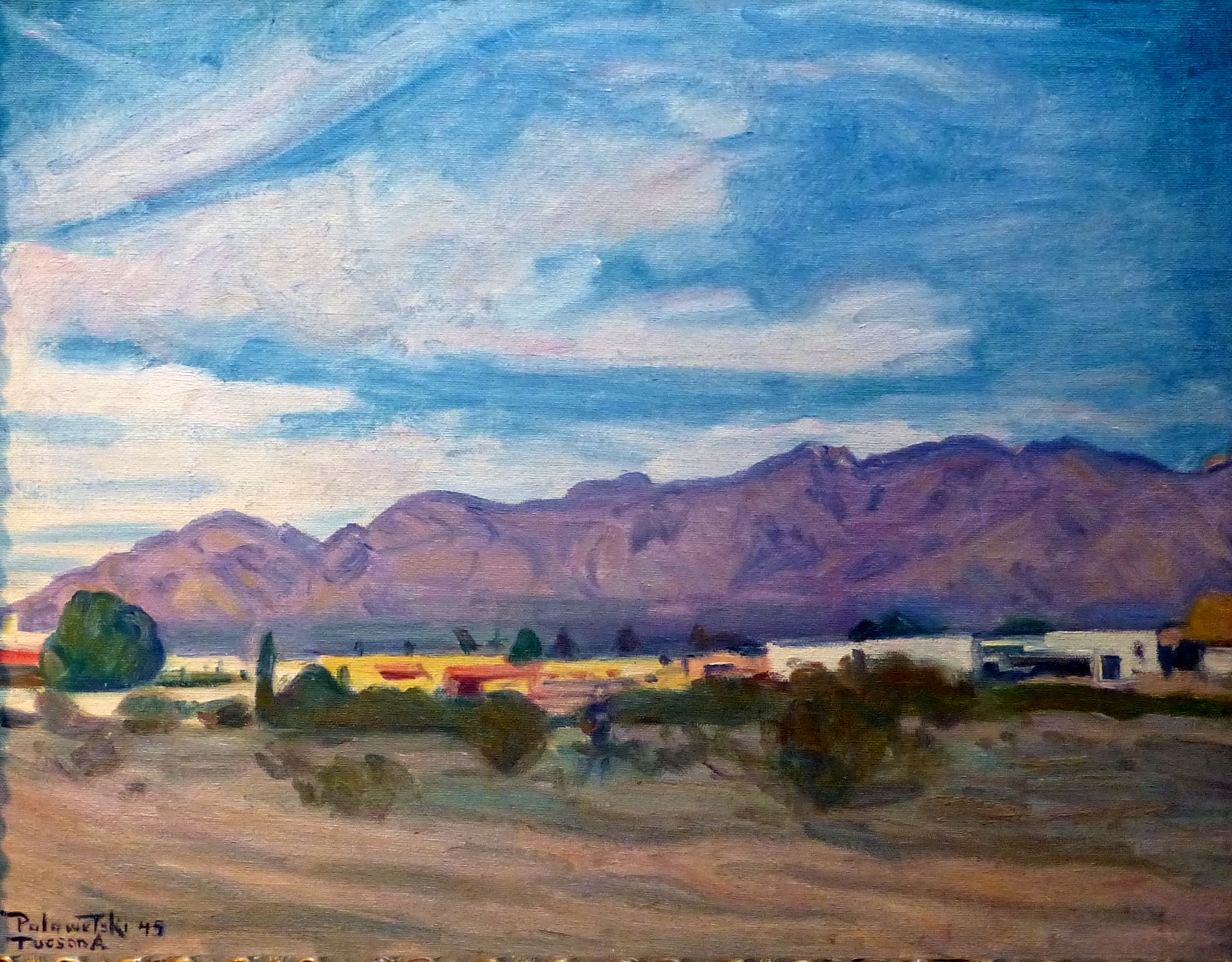 Tucson 1945 by Charles Ezekiel Polowetski, Fine Art, Painting, Landscape