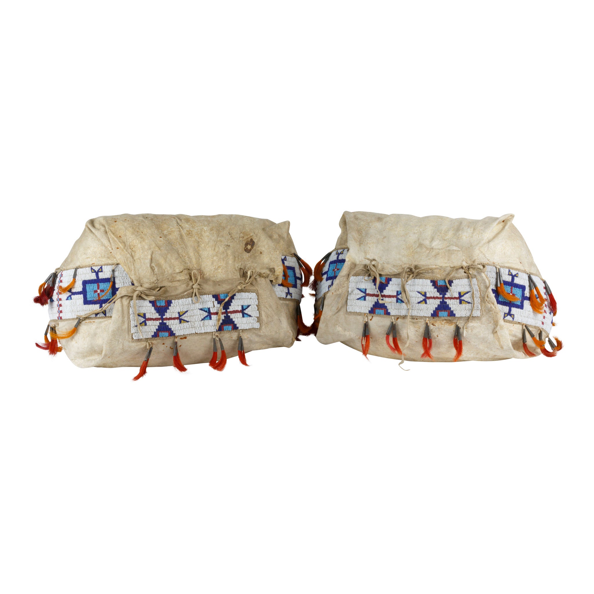Pair of Extra Large Sioux Possible Bags, Native, Beadwork, Teepee Bag
