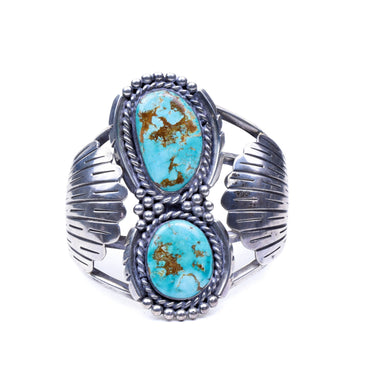 Two Stone Navajo Bracelet, Jewelry, Bracelet, Native