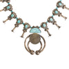 Navajo Turquoise and Silver Dollar Squash Blossom