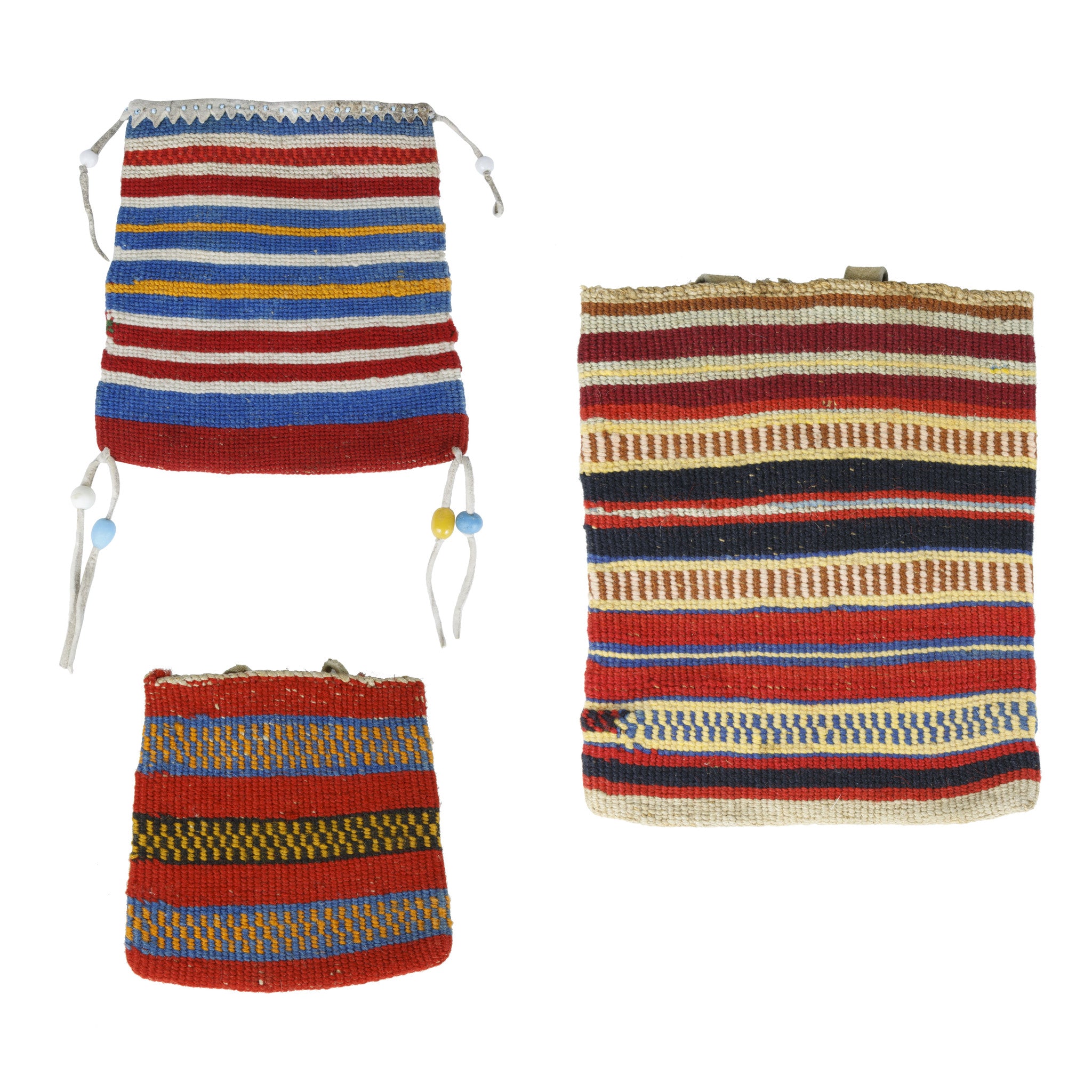 Nez Perce Embroidered Flat Bags, Native, Basketry, Corn Husk