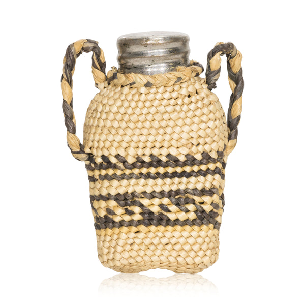 Makah Basketry Miniature Flask, Native, Basketry, Vertical