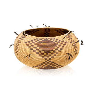 Pomo Basket, Native, Basketry, Vertical