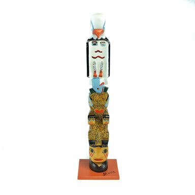 Tsimshian “Good Luck” Totem by George Mather Sr., Native, Carving, Totem Pole