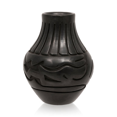 Stella Chavarria Black Ware Jar, Native, Pottery, Historic