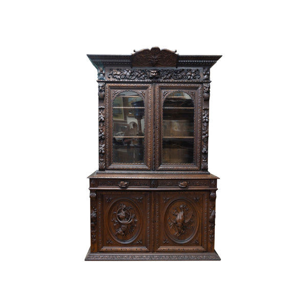 Bavarian Carved Hunter's Cabinet, Furnishings, Furniture, Bookcase