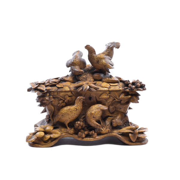 Four Game Birds and a Chick, Furnishings, Black Forest, Jewelry Box