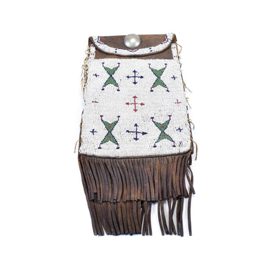 Arapaho Beaded Dispatch Pouch, Native, Beadwork, Other Bags