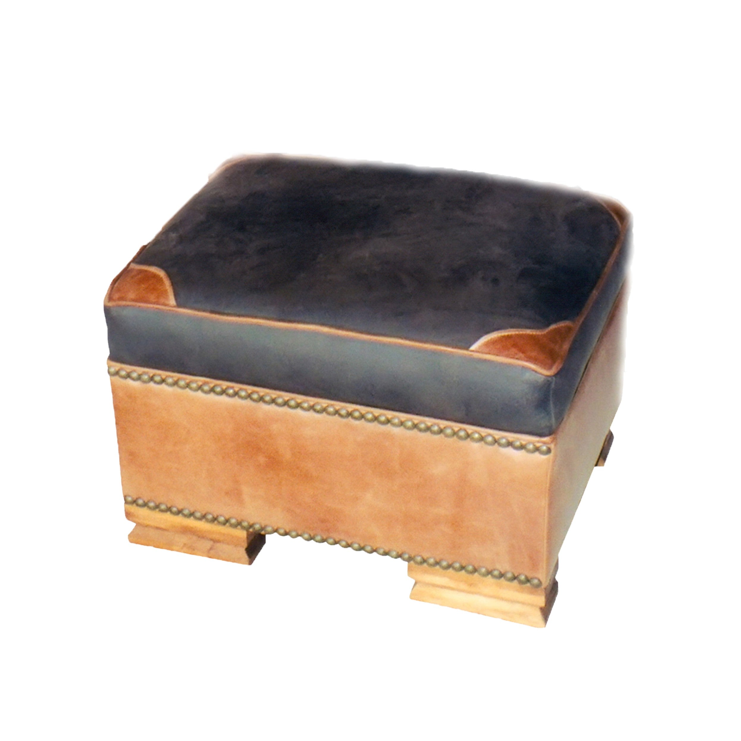 Kennedy Collection Leather Ottoman, Furnishings, Furniture, Ottoman