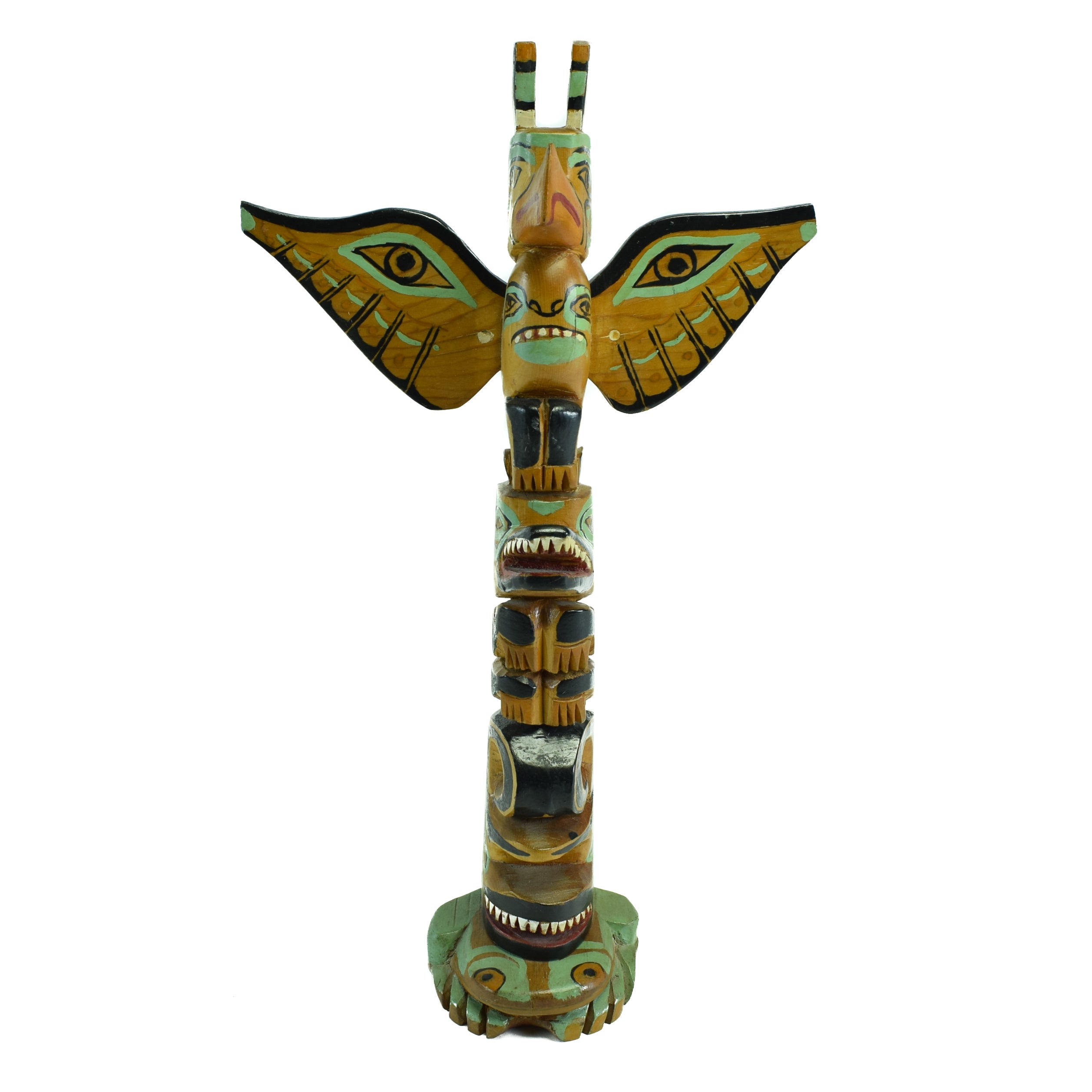 Tseshaht First Nation Three Figure Totem, Native, Carving, Totem Pole
