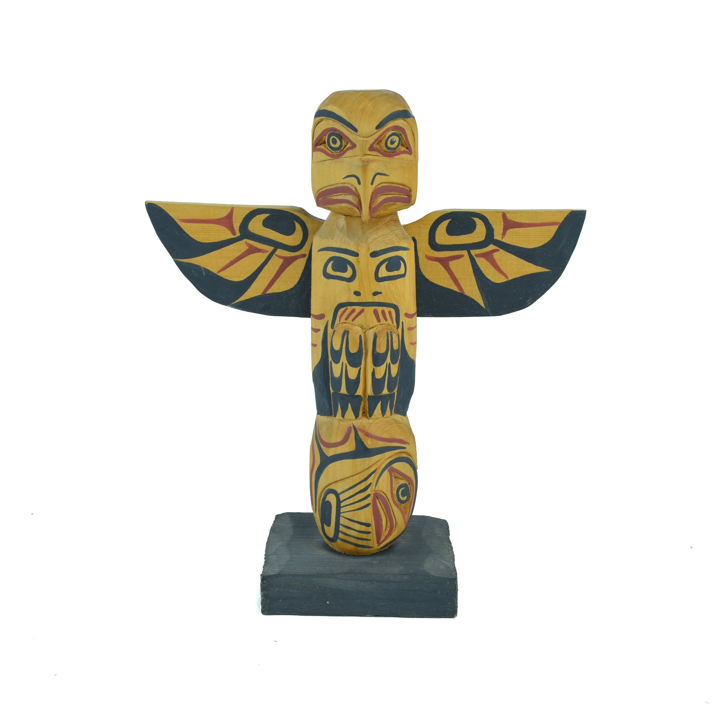 Squamish Model Totem by Stan Joseph, Native, Carving, Totem Pole