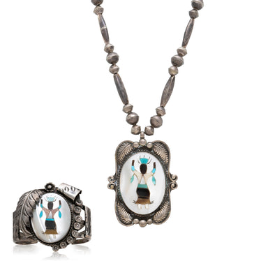 Navajo Figural Necklace Necklace and Bracelet, Jewelry, Necklace, Native