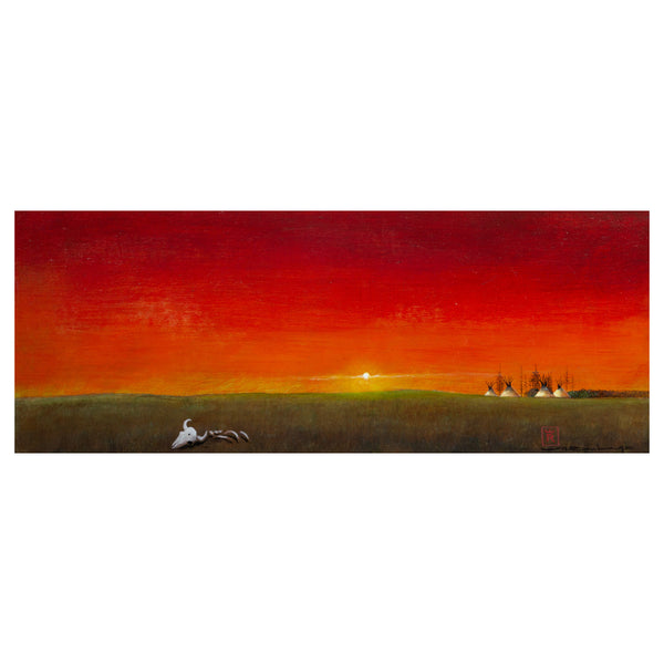 Teepee Sunset by Mario Rabago, Fine Art, Painting, Native American