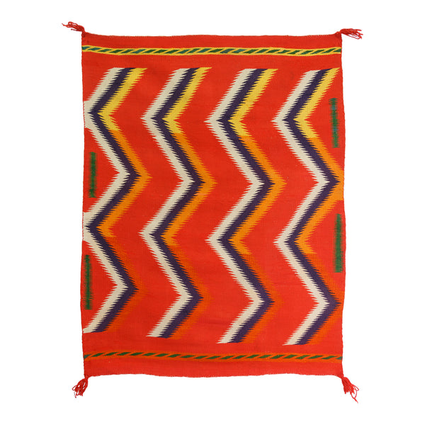 Navajo Germantown Child’s Blanket, Native, Weaving, Blanket