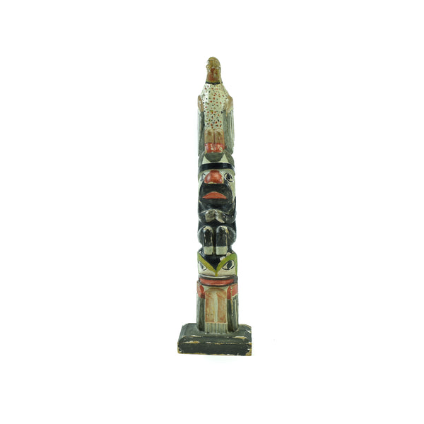 Nuu-chah-nulth 3-figure Totem by Jacob Louie, Native, Carving, Totem Pole