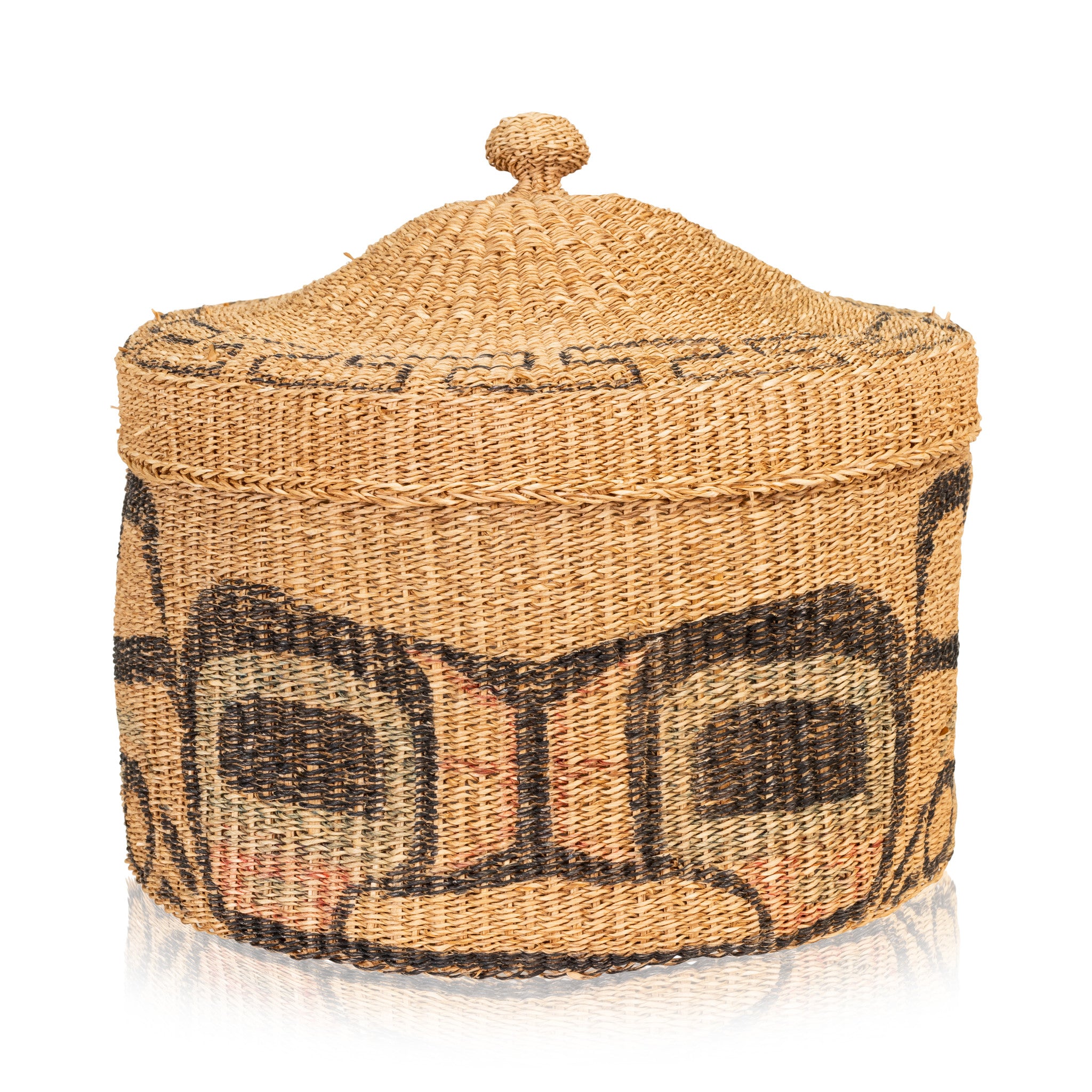 Hand-Painted Haida Basket, Native, Basketry, Vertical