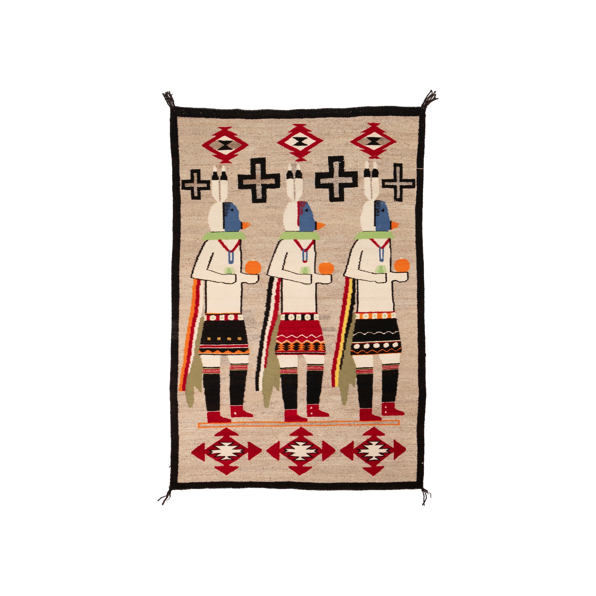 Navajo Three figure Yei, Native, Weaving, Wall Hanging