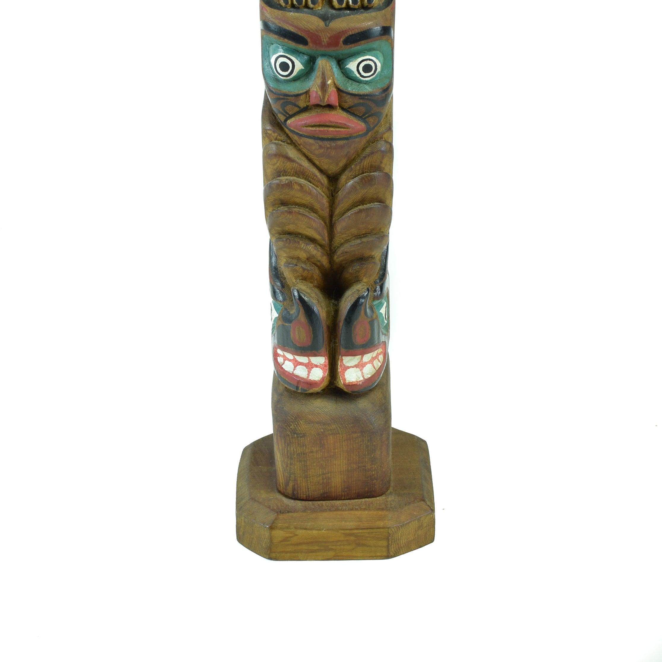 Kwakwaka'wakw and Sisiutl Totem by Ernie Henderson