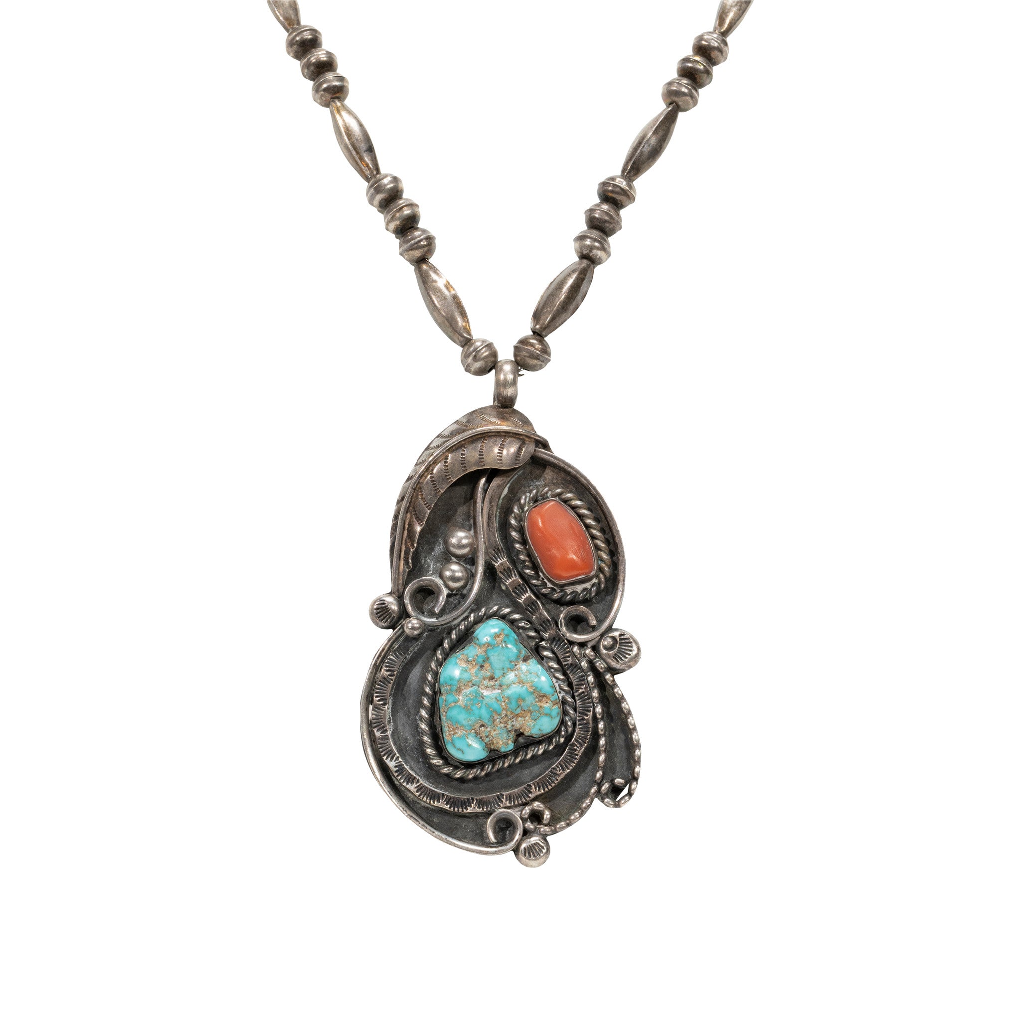 Navajo Coral and Turquoise Necklace