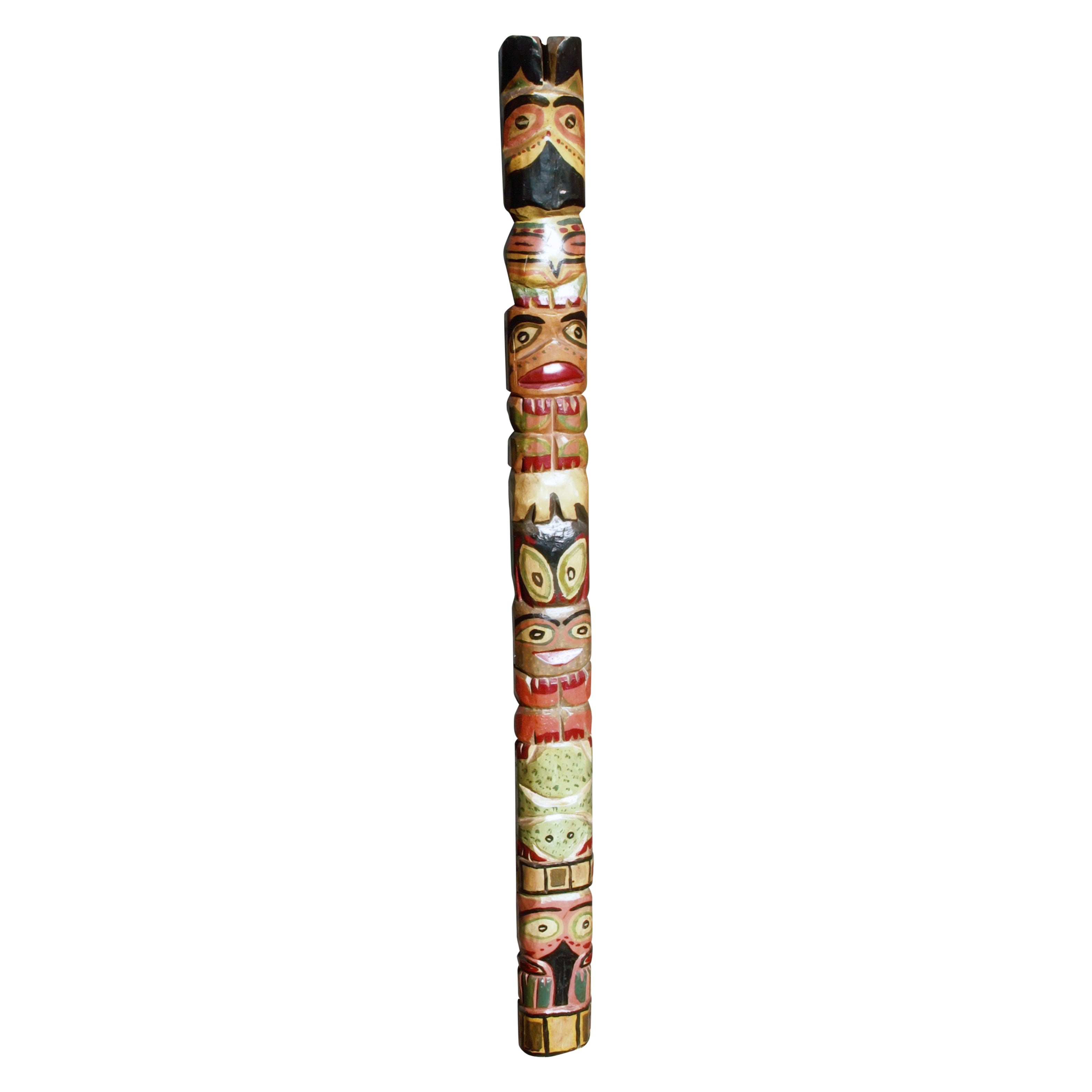 Muckleshoot Coast Salish Model Totem by “Chief” White Eagle, Native, Carving, Totem Pole