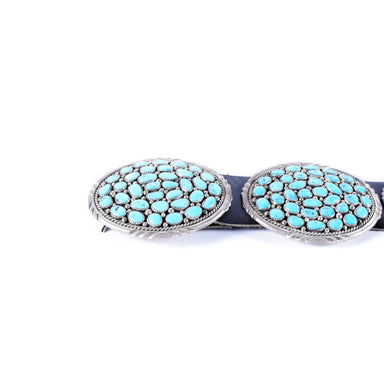 Silver and Turquoise Concho Belt, Jewelry, Belt, Native
