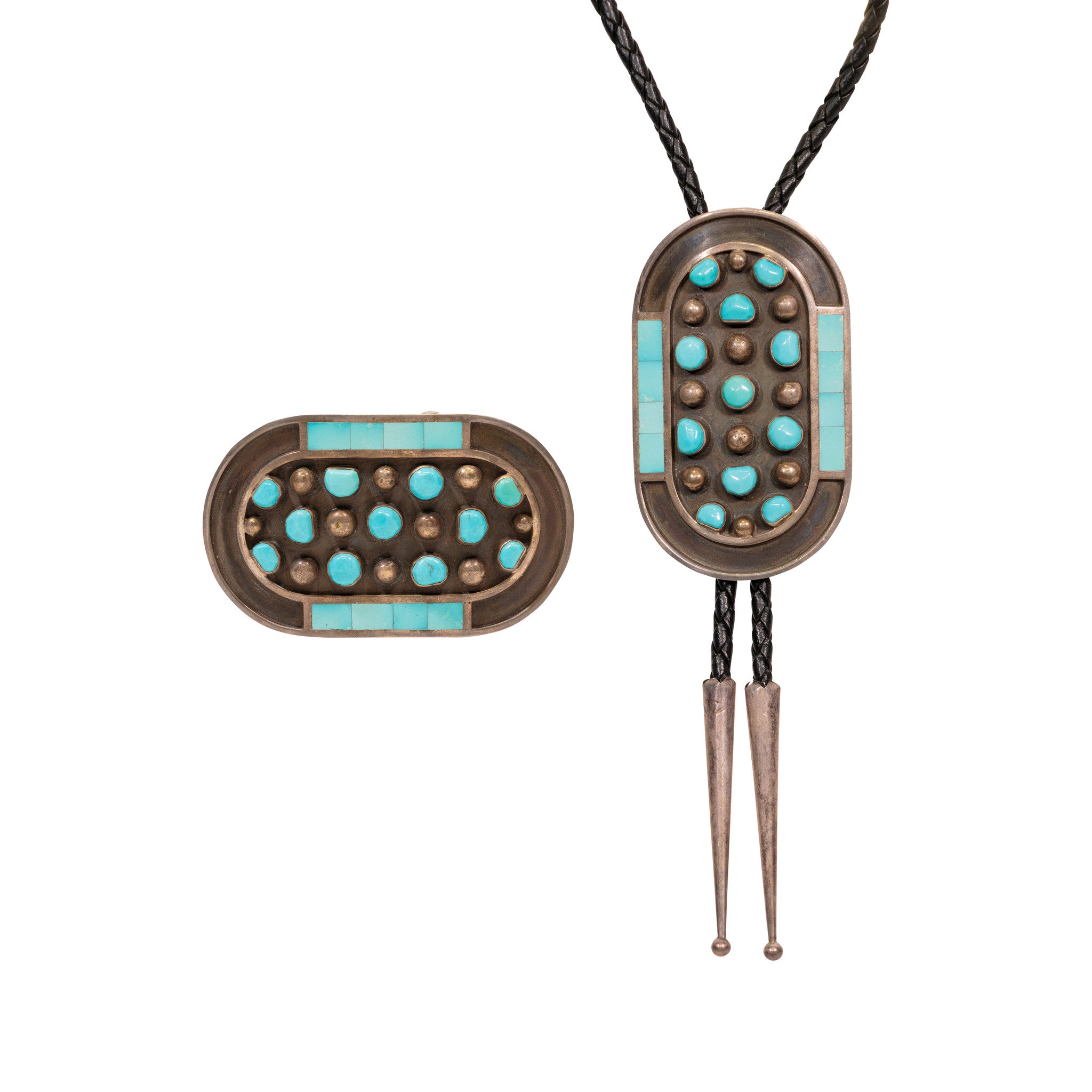 Turquoise Bolo and Buckle Set, Jewelry, Set, Native