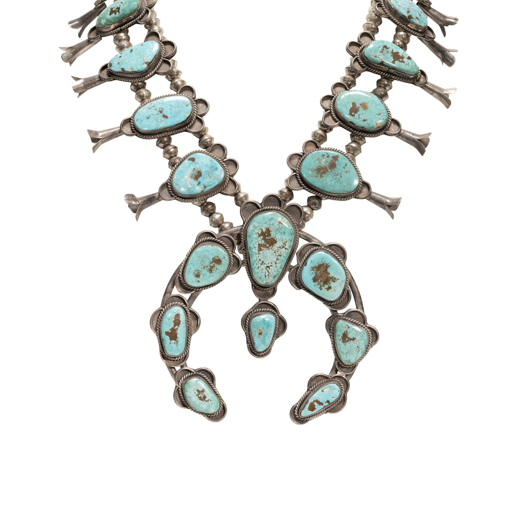 Sold at Auction: Vintage Navajo Squash Blossom Necklace