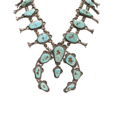 Navajo Kingman Squash Blossom Necklace, Jewelry, Squash Blossom, Native