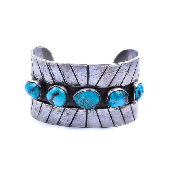 Five Turquoise Nugget Bracelet, Jewelry, Bracelet, Native