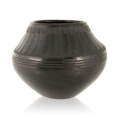 Santana and Adam Martinez Black Ware Jar, Native, Pottery, Historic