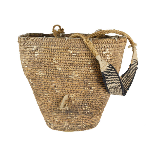 Klickitat Utility Basket with Hemp Headband, Native, Basketry, Vertical
