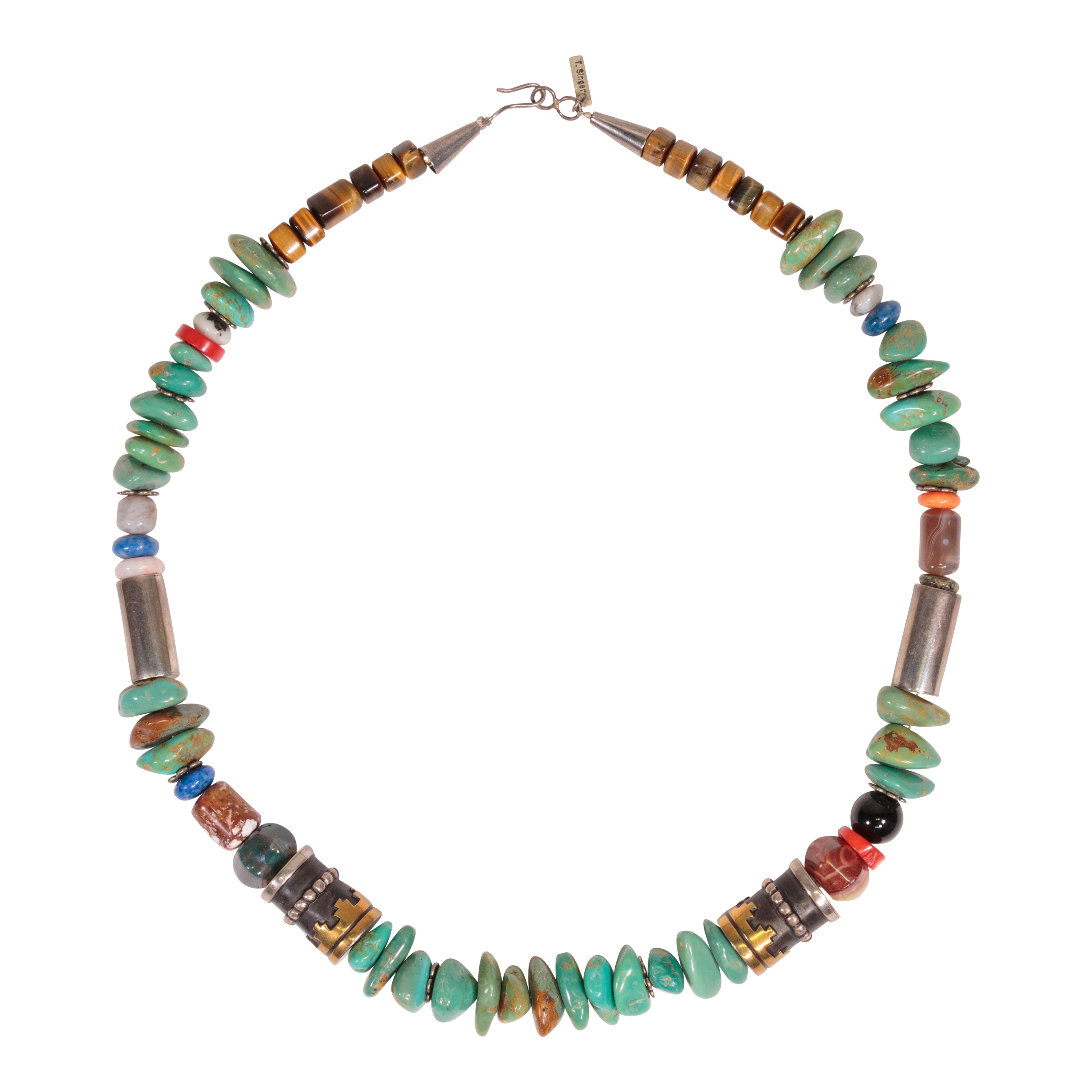Navajo Multi-Stone Necklace by Tommy Singer, Jewelry, Necklace, Native